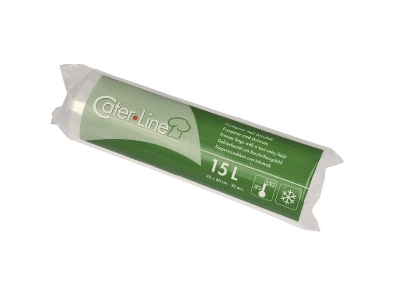 Fryseposer 15L 40X60cm M/Skrivefelt 30Ps/Rl - (25 Stk.)