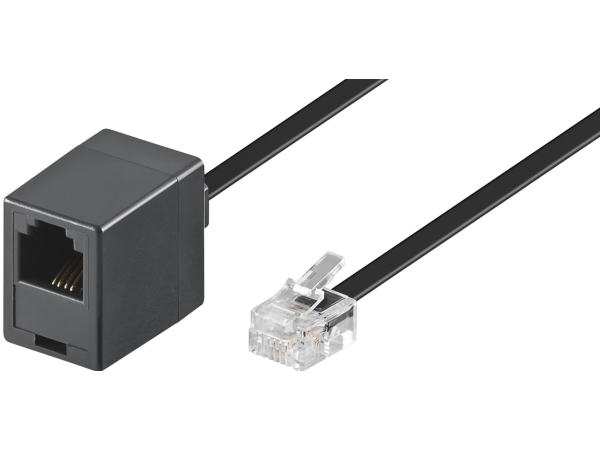 Goobay 15M Rj-11 Cable, 15 M, Rj-11 M, Rj-11 Fm, Männlich, Weiblich, Schwarz
