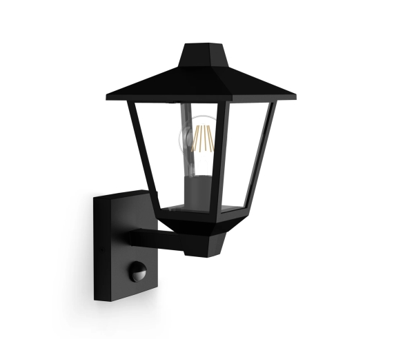 Philips Wandleuchten Kinno, 25 W, E27 Ohne Leuchtmittel, Wandbeleuchtung Für Den Außenbereich, Schwarz, Metall, Ip44, Garten, Terrasse, I