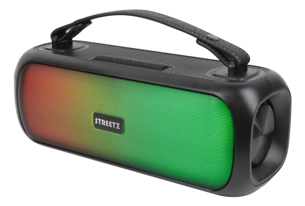 Streetz B200 Boombox 2X 7.5 W, Ipx5, Aux, Usb Flash, Led, Black, 15 W, 30 W, Kabel & Trådløs, Usb Type-A, Bærbar Stereohøjttaler, Sort