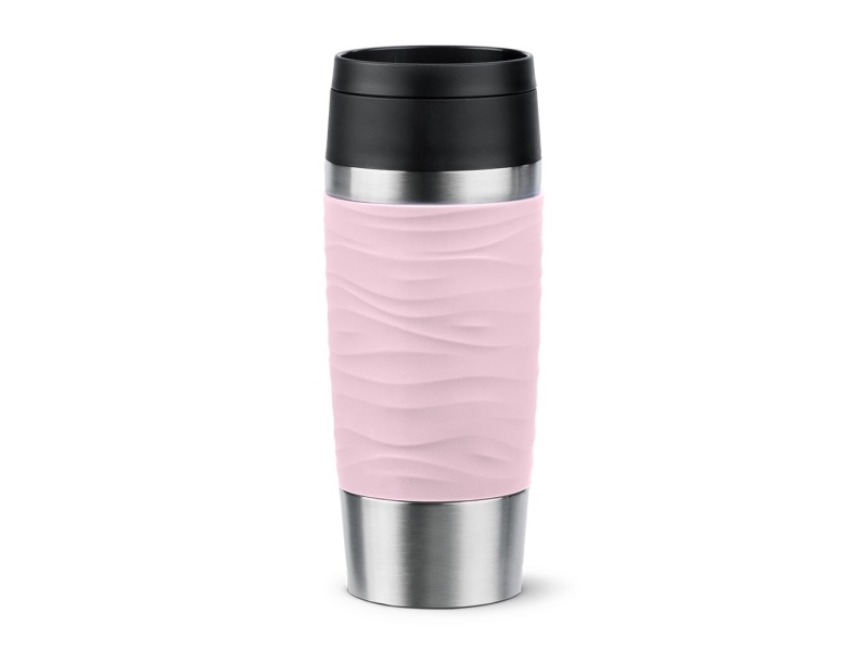 EMSA Travel Mug Waves, Pink, Rustfrit stål, Silikone, Rustfrit stål, Polypropylen (PP), 36 ml, 8,3 cm, 200 mm