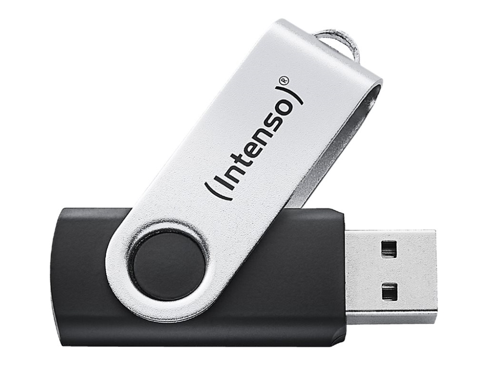 Intenso Usb-Stick Office Line, 256 Gb, Usb-A, 3.2 Gen 1X1, Schwarz-Silber, 256 Gb, Usb Typ-A, 3.2 Gen 1 (3.1 Gen 1), Drehring, Schwarz, Silber