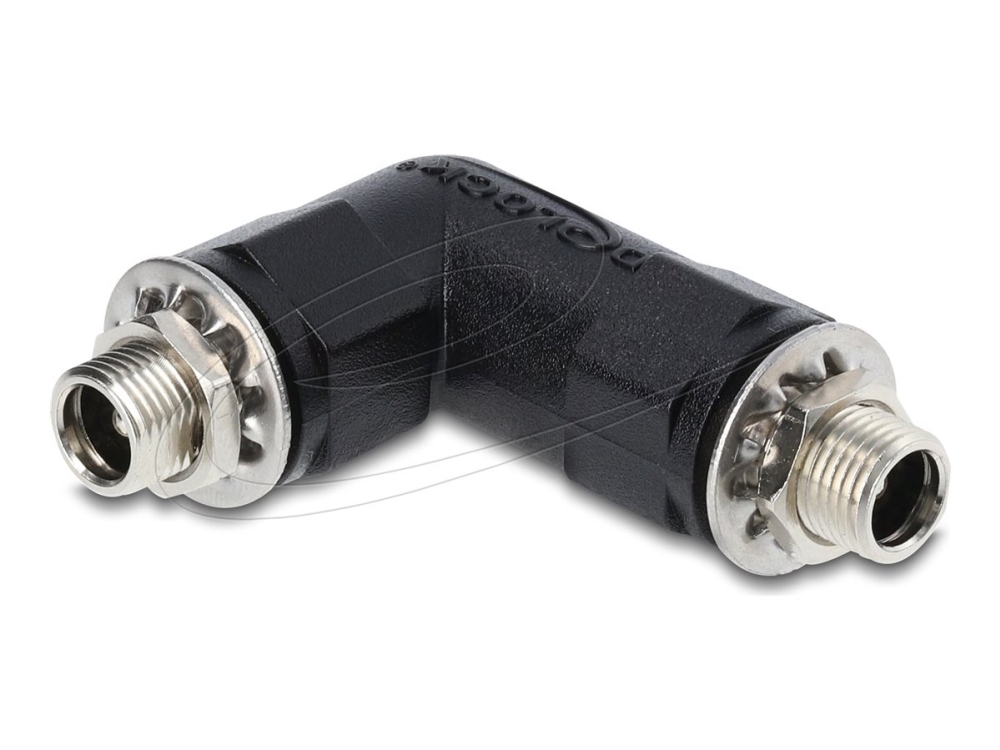 Delock Hohlstecker Adapter Dc 5,5 X 2,5 Mm Buchse Auf Buchse Mit Gewinde Gewinkelt 90°, Dc 5.5 X 2.5 Mm, Dc 5.5 X 2.5 Mm, Schwarz