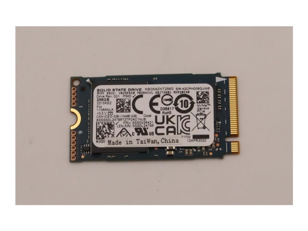 Kioxia - Ssd - Krypteret - 256 Gb - Intern - M.2 2242 - Pcie 4.0 X4 (Nvme) - Tcg Opal Encryption - Fru