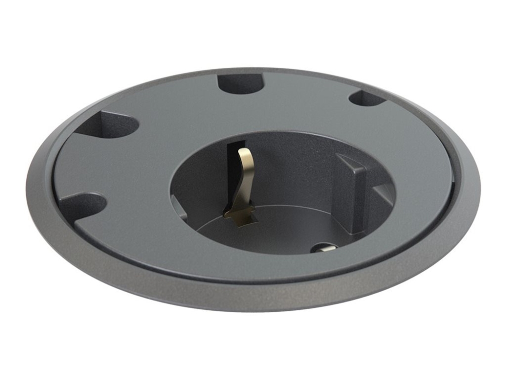 Forming Function Powerdot 11 | 1 Socket Type F, 4 Cable Grommet, Adjustable Height | Table, Flush Installed | Black