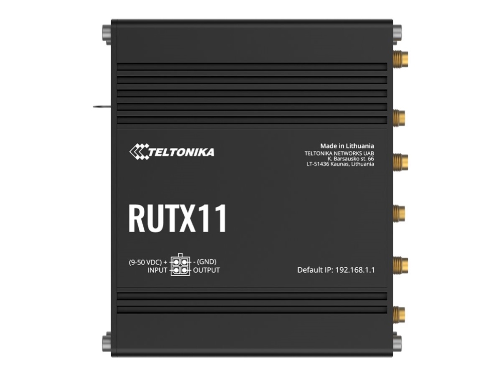 Teltonika Rutx11 - Trådløs Router - Wwan 4-Port Switch - 1Gbe, Bluetooth 4.0 Le - Wi-Fi 5 - Dual Band - 3G, 4G