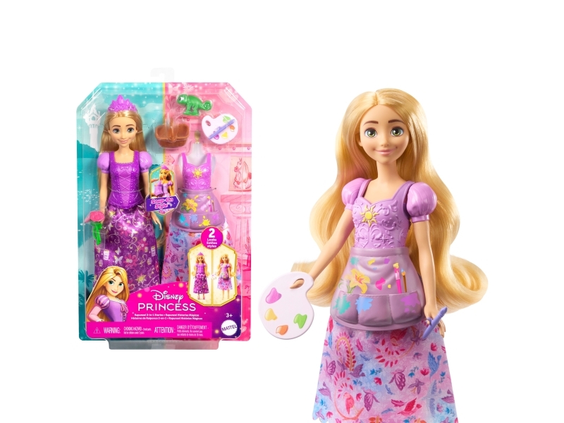 Disney Princess 2-In-1 Geschichten Rapunzel Modepuppe, Mini-Puppe, Weiblich, 3 Jahr(E), Junge/Mädchen, 280 Mm, 40 G