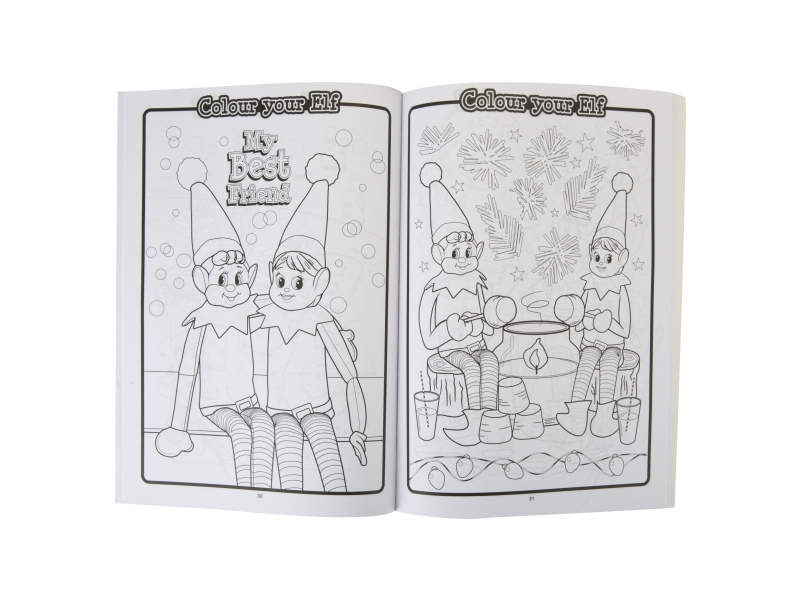 A4 Elf Colouring Book 48 Pages With Sticker Sheet Cdu