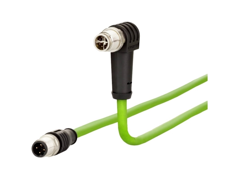 Metz Kabel Monteringskabel Metz Connect M12 Han-M12 Han, 8-Polet, Kodet X, Lige Krog, 5 M