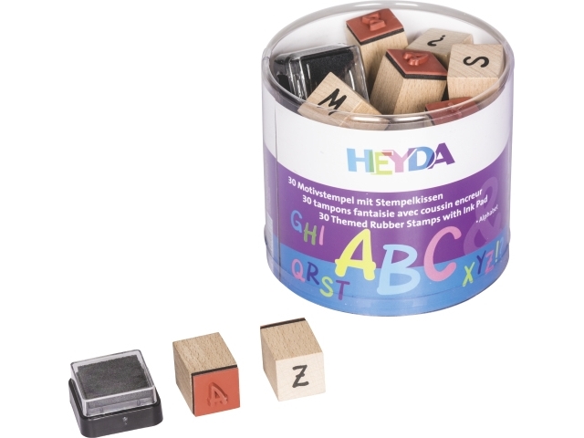 Heyda Stempelset Alphabet 30Er, Children''s Stamp Set, Mehrfarbig