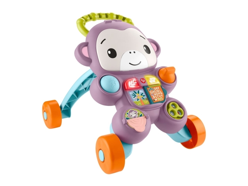 Fisher-Price Learn With Me Purple Monkey Walker Baby Activity Toy With Music & Lights, 4 Wheel(S), Plastic, Multicolour