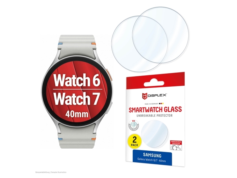 Displex 02149, Skærmbeskytter, Smartwatch, Transparent, Samsung, Galaxy Watch 7/6 (40Mm), Hærdet Glas