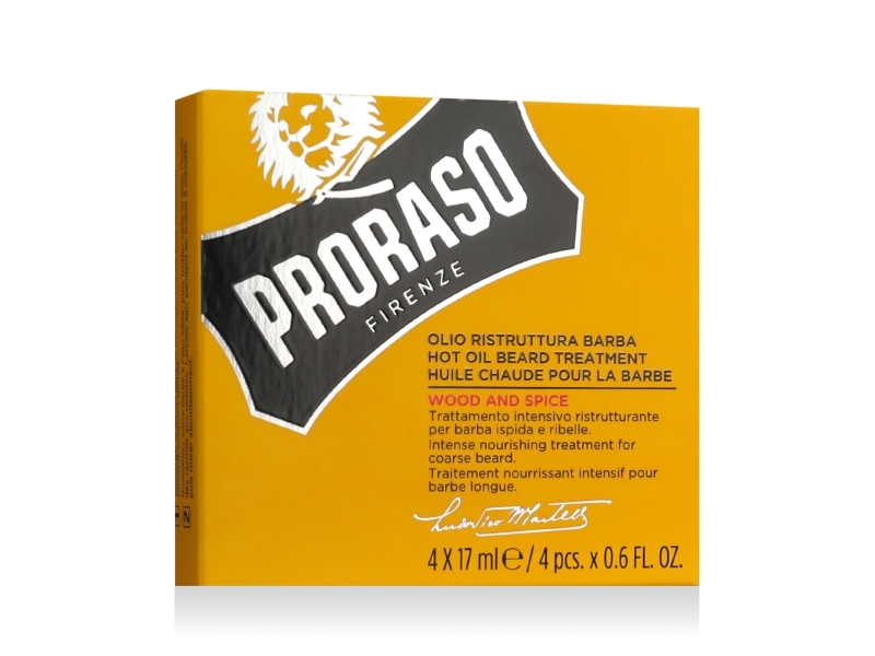 Proraso Wood and Spice Hot Beard Treatment Oil 4 x 17 ml