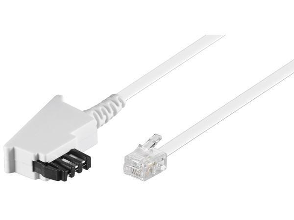 Goobay 68540, 6 M, Tae-F, Rj11, Weiß, Männlich, Männlich