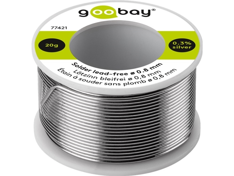 Solder Lead-Free, ø 0.8 mm, 20 g - content: 0.3 %