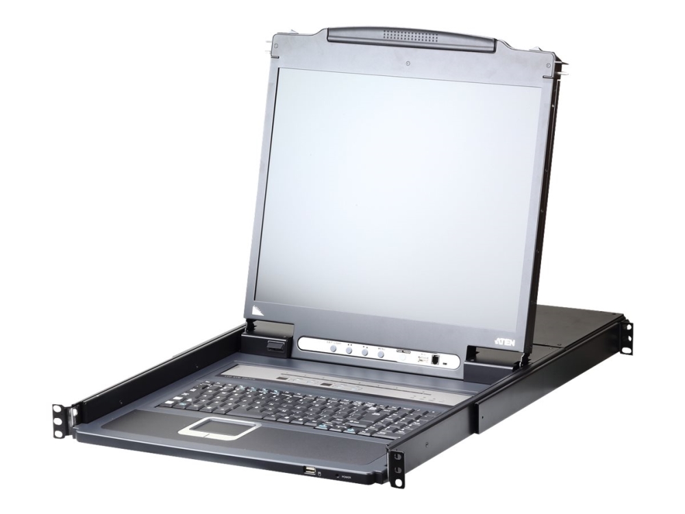 Aten Slideaway Cl5708in - Kvm-Konsol Med Kvm Switch - 8 Porte - Ps/2, Usb - 19" - Rackversion - 1280 X 1024 @ 75 Hz - 250 Cd/M² - 1000:1 - 5 Ms - Vga