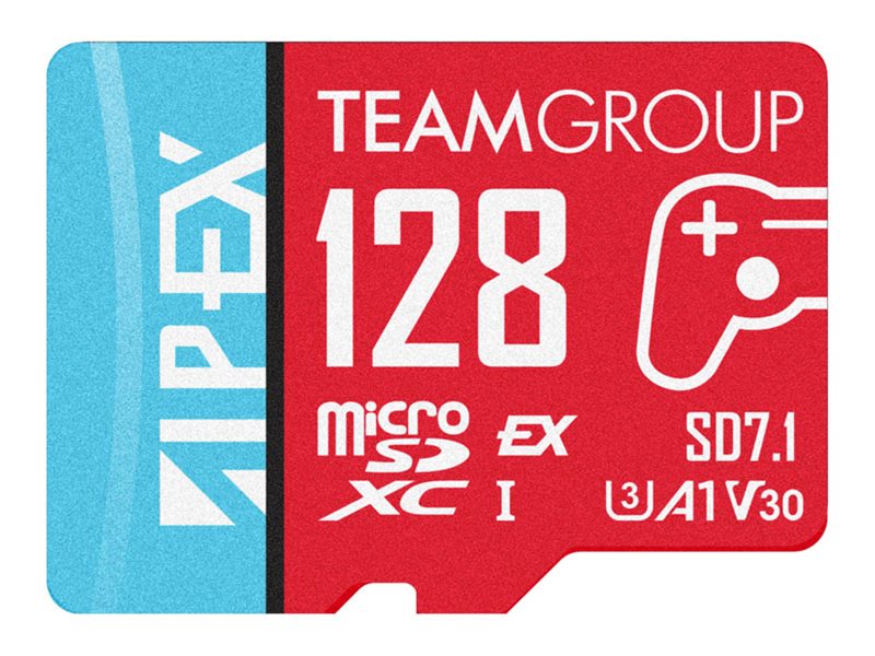 Team Group Apex Sd7.1 128Gb Sdxc (Red/Blue, Microsd Express)