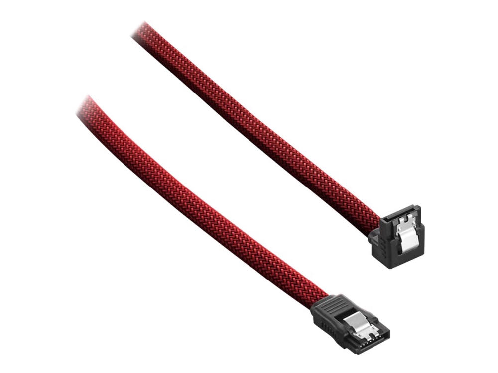 Cablemod Modmesh - Sata-Kabel - Serial Ata 150/300/600 - Sata (Hun) Højrevinklet Til Sata (Hun) - 60 Cm - Blodrød