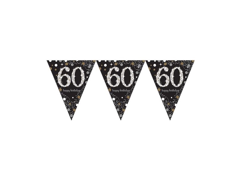 Wimpelgirlande 60 Jahre Sparkling