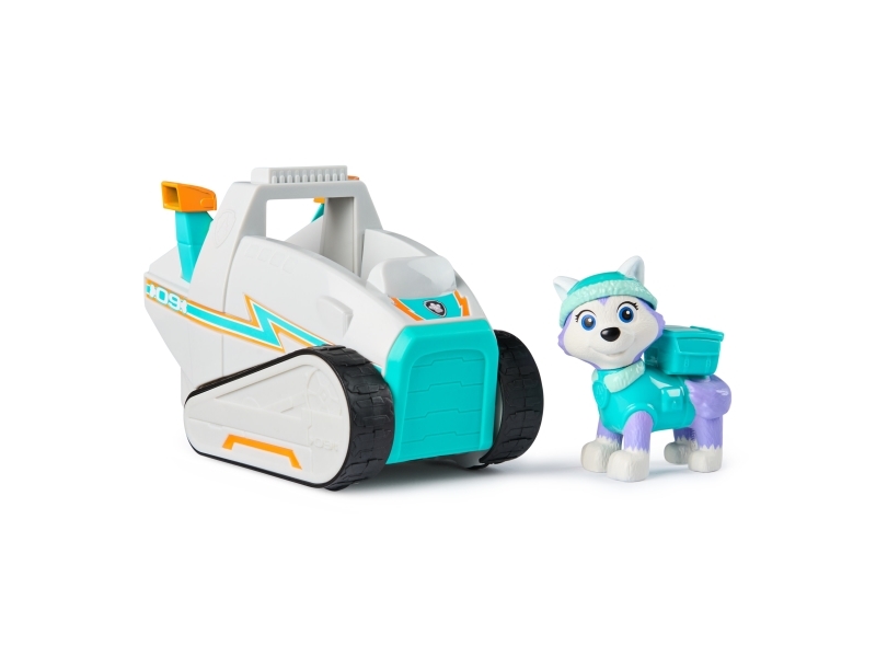 Paw Patrol - Everest-Figur Mit Schneemobil-Rettungsfahrzeug, Stabiles Basis-Fahrzeug (2025), Authentisches Spielzeug Zur Serie Für Kinder Ab 3 Jahren