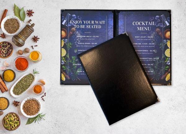 Peleman Deluxe Menu Cover A4&gt läder, svart | Bordssättning - Bar & vin - Menykort | GameStuff