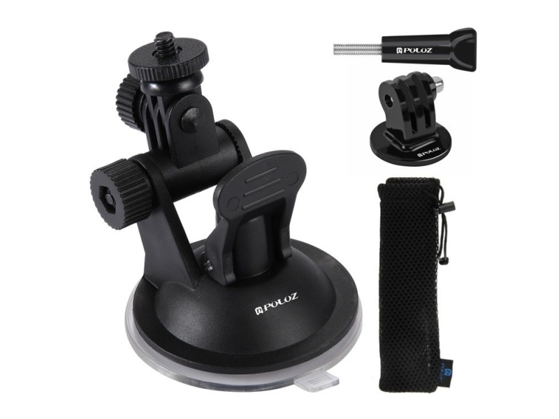 Puluz car windshield mount for sports cameras (including Osmo Action 5 Pro, Insta360 X5)