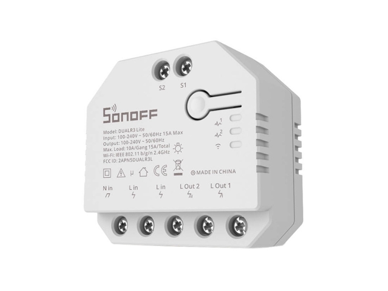 Sonoff Dualr3 Lite 2 Kanalų Wifi Relė Su Variklio Valdymu