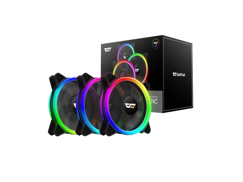 Darkflash Computer Fan Set ARGB DR12 Pro 3in1 120x120 (black) - Kabinet køler - 120mm - Sort - 16 dBA