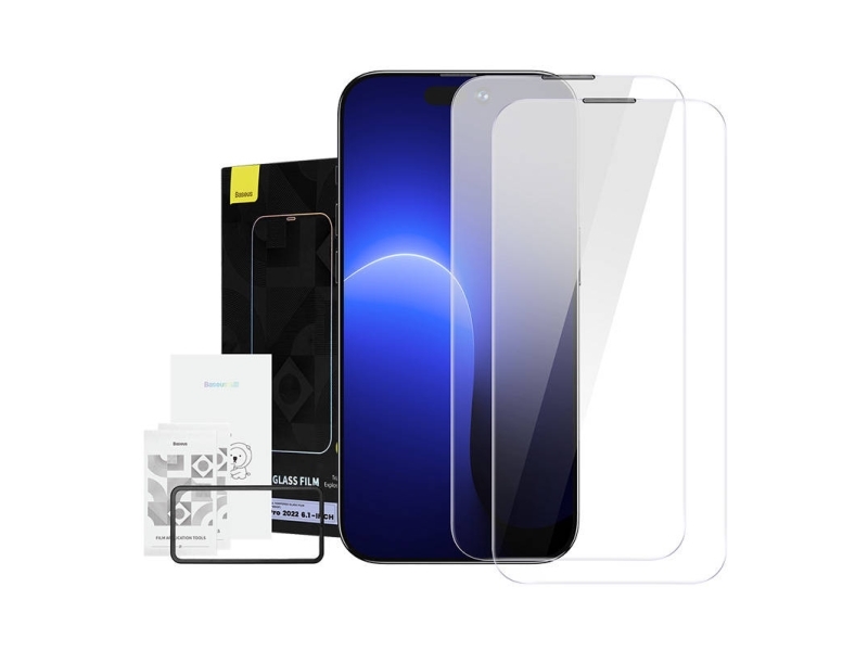 0,3 Mm Baseus Crystal Hærdet Glas Med Anti-Støvbelægning Til Iphone 14 Pro (2 Stk.)