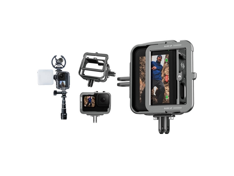 Telesin Aluminium Sikkerhedstaske Til Gopro Hero 11 / 10 / 9 Med Lodret Håndtag