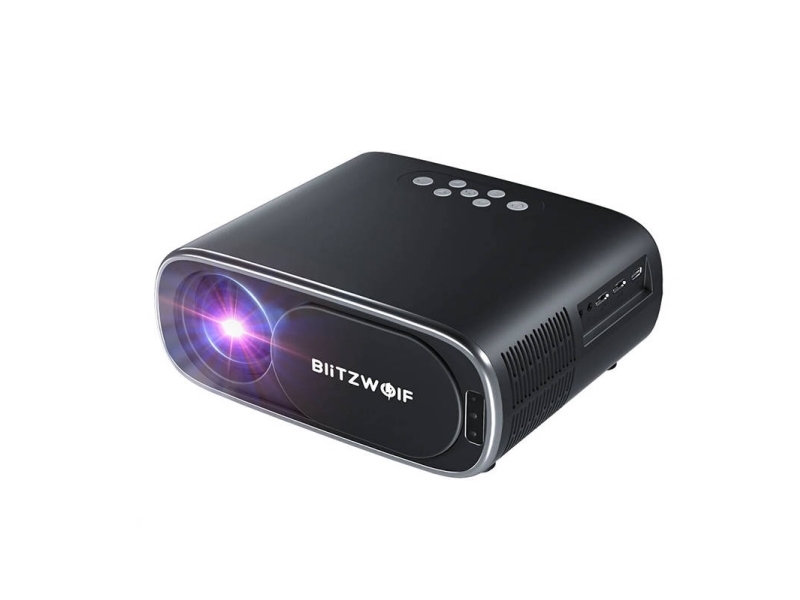 Blitzwolf Bw-V4 1080P Led Šviestuvas / Projektorius, Wi-Fi + Bluetooth (Juodas)