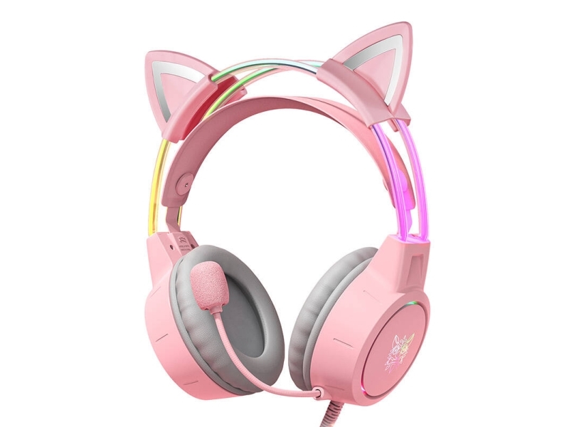 Onikuma X15pro Gaming-Kopfhörer Rosa/Katzenohren