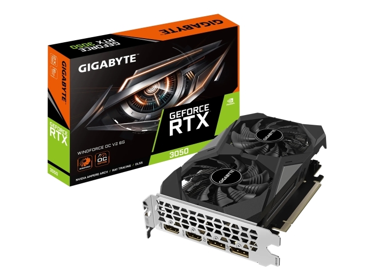 Gigabyte Geforce Rtx 3050 Windforce Oc V2 6G, Geforce Rtx 3050, 6 Gb, Gddr6, 96 Bit, 7680 X 4320 Pixel, Pci Express 4.0