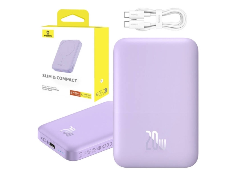 Powerbank Baseus Mini Air, 6000Mah, 20W, Pd + Fqi, Purple P10059002513-00