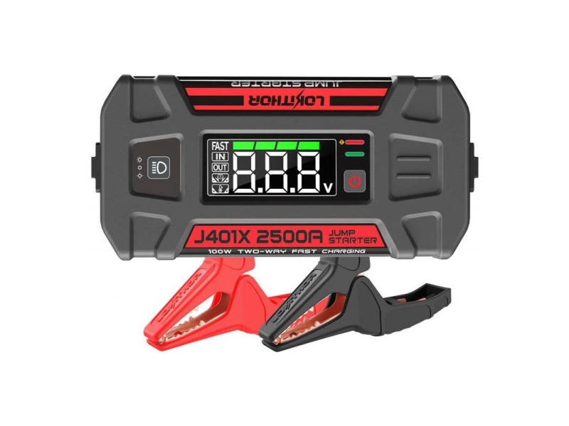 Lokithor J401X startbooster / booster 2500A + powerbank 20000 mAh + ficklampa 4-i-1 (fungerar i -40°C)