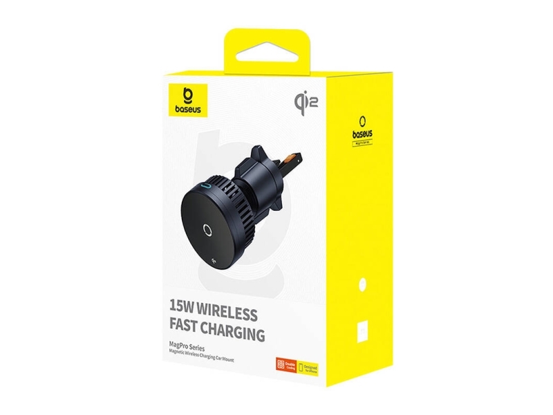 Baseus bilholder Baseus MagPro med induksjonslader 15W Qi2.0 (svart)