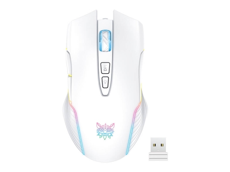 ONIKUMA CW905 Wireless - Gaming Mus - Optisk - 7 knapper - Hvid med RGB-LED lys