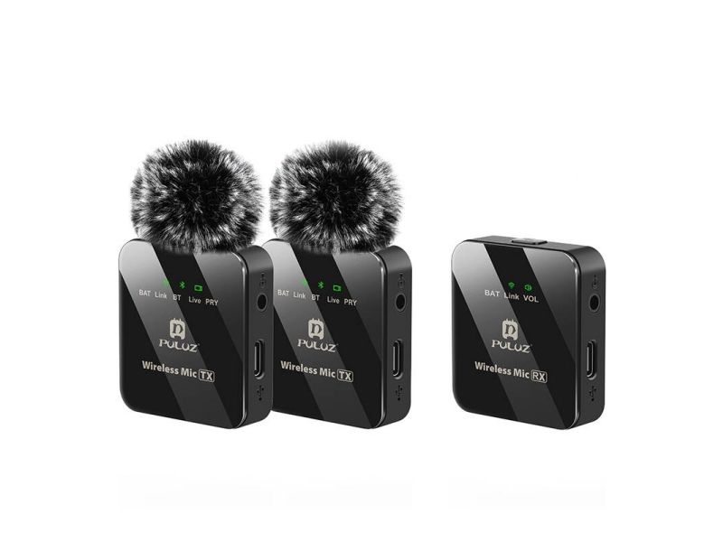 Trådlös slipsbandsmikrofon PULUZ 2 TX + 1 RX | TV, Ljud & Bild - Hörlurar & Mikrofoner | GameStuff