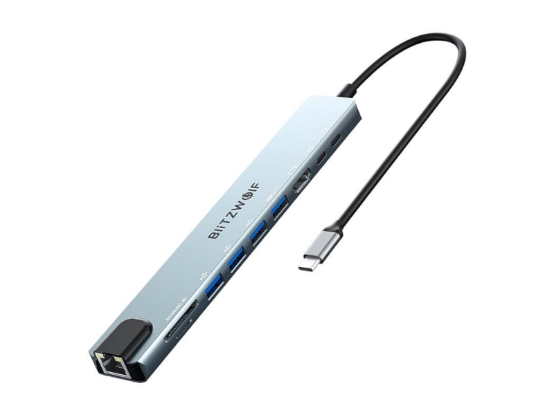 Blitzwolf telakointiasema/replikaattori Blitzwolf BW-TH5 10in1 USB-C (hopea)