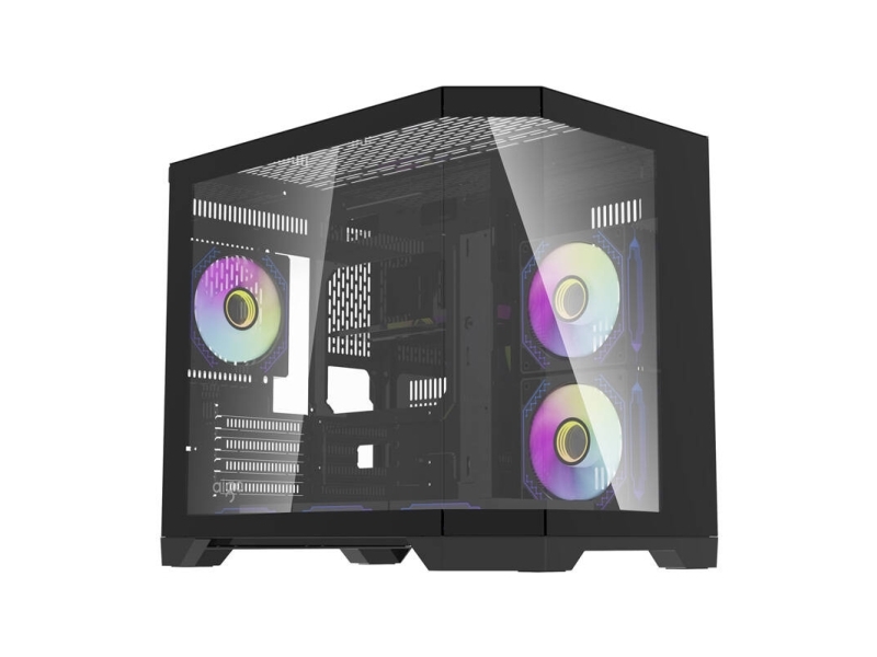 Darkflash Ft418 Pc-Gehäuse + 6 Argb-Lüfter (Schwarz)
