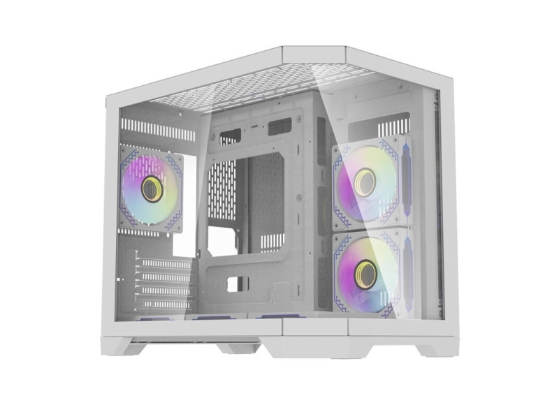 Darkflash Ft418 Pc-Gehäuse + 6 Argb-Lüfter (Weiß)