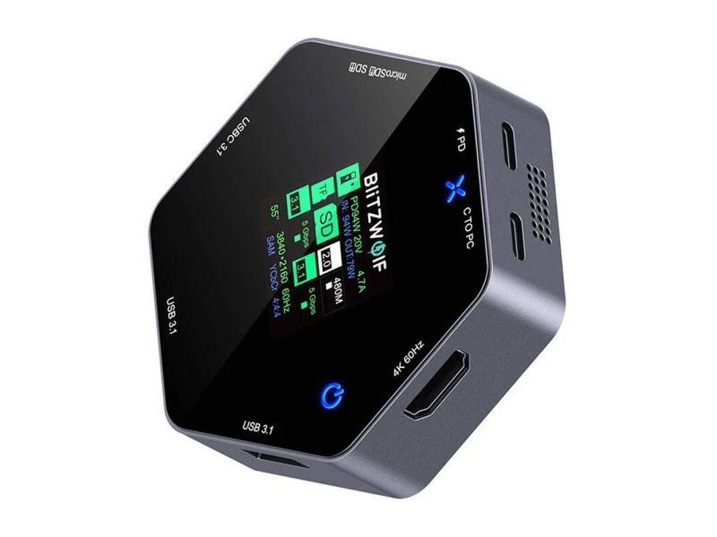Blitzwolf 8In1 Dockingstation Bw-Th16 Usb 100W Lcd Smart Display