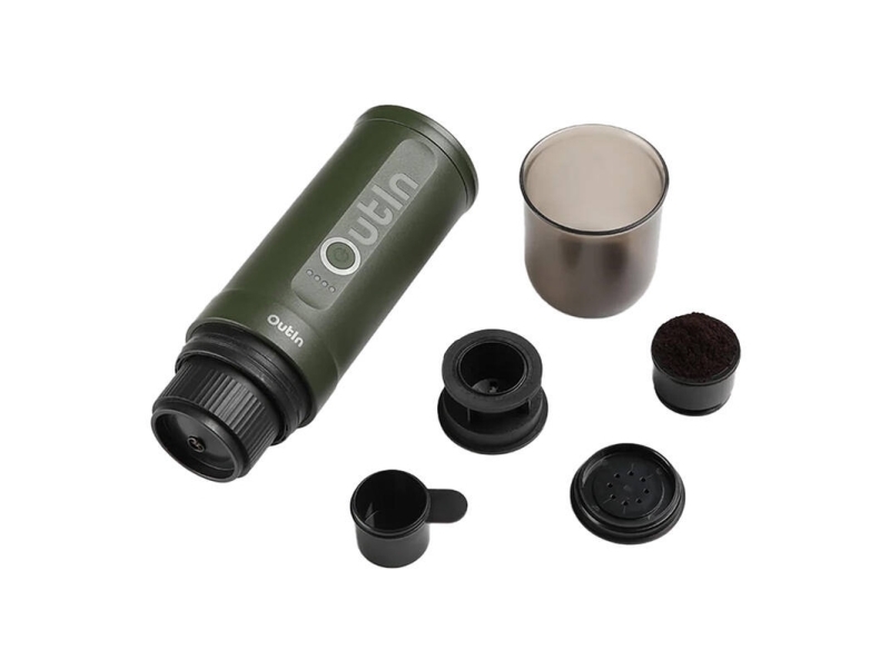 OutIn Nano Espressomaschine Gr&uuml;n Travel Kit