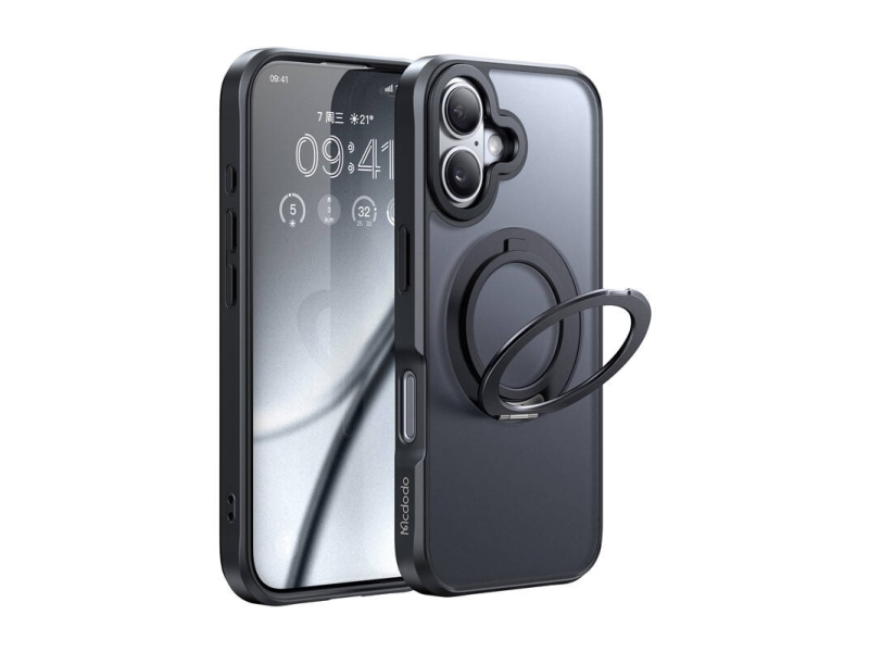 Mcdodo Pc-4931 Magsafe Dėklas, Skirtas Iphone 16 Plus Su Stovu (Juodas)