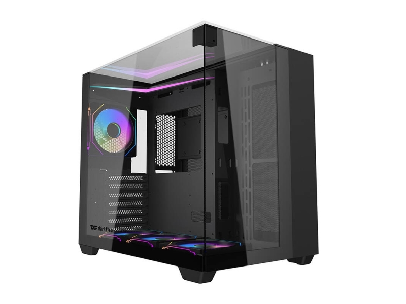 Darkflash Th285 Pc-Gehäuse (Schwarz) + 4 Lüfter