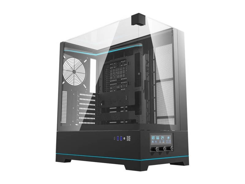 Darkflash Dy450 Pc-Gehäuse Frontpanel Mit Lüfter (Schwarz)