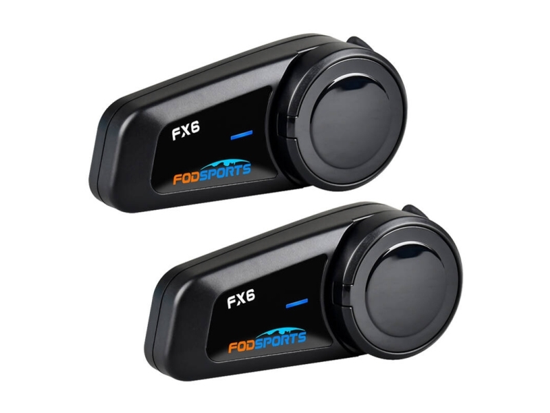 Fodsports Fx6 Motorrad-Sprechanlage, Zwei Sets (Schwarz)