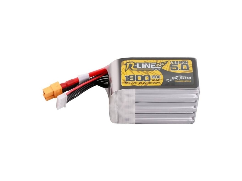 Lipo Tattu R-Line Version 5.0 1800Mah 22.2V 150C 6S Battery With Xt60 Connector