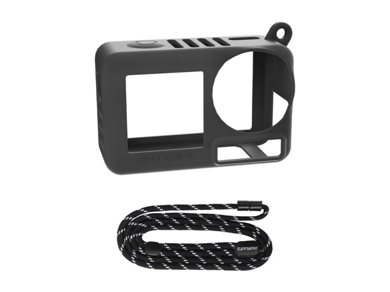 Sunnylife Oa5-Bht885-D Silikonhülle Mit Armband Für Action 5 Pro (Schwarz)