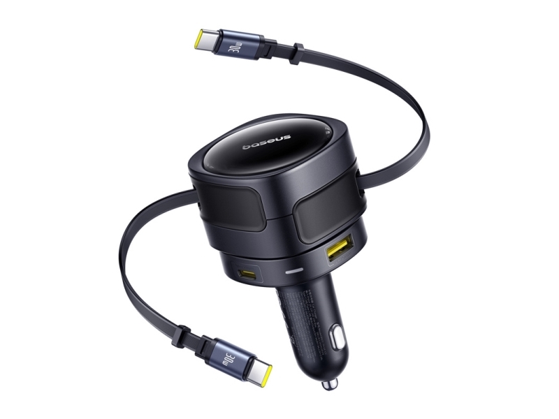 Baseus Enjoyment Max biladapter 90W med USB-C+USB-C och USB-A+USB-C | Tele & GPS - Batteri & Laddare - Billaddare | GameStuff